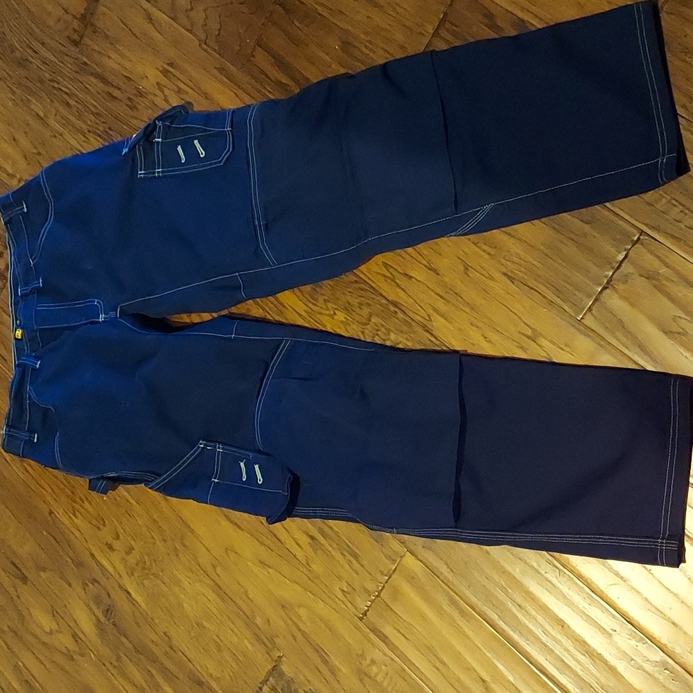 Blaklader FR Workwear Fire Resistant Pants Blue Canvas Cargo Utility 34